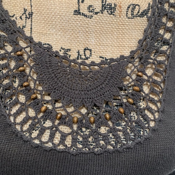 ATHLETA WOMEN'S BROWN LONG SLEEVE CROCHET TOP XXS - Picture 4 of 9